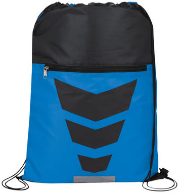 Рюкзак на шнурку Courtside, колір яскраво-синій, суцільний чорний - 12024901- Фото №3