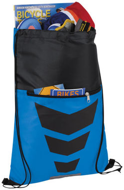 Рюкзак на шнурку Courtside, колір яскраво-синій, суцільний чорний - 12024901- Фото №4
