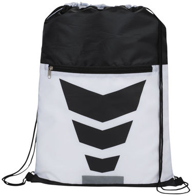 Рюкзак на шнурке Courtside, цвет белый, сплошной черный - 12024902- Фото №3