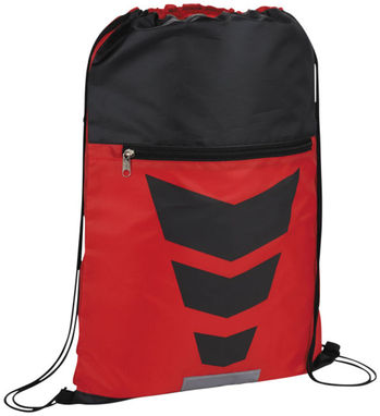 Рюкзак на шнурке Courtside, цвет красный, сплошной черный - 12024903- Фото №1