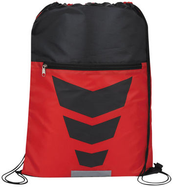 Рюкзак на шнурке Courtside, цвет красный, сплошной черный - 12024903- Фото №3