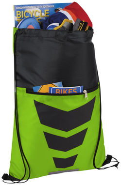 Рюкзак на шнурке Courtside, цвет лайм, сплошной черный - 12024904- Фото №4