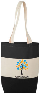 Хлопковая сумка Colour Block, цвет натуральный, сплошной черный - 12025900- Фото №3