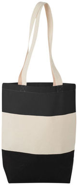 Хлопковая сумка Colour Block, цвет натуральный, сплошной черный - 12025900- Фото №4