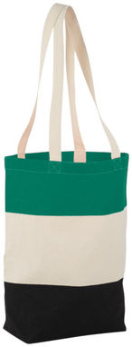 Бавовняна сумка Colour Block, колір натуральний, зелений - 12025901- Фото №1