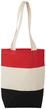 Хлопковая сумка Colour Block, цвет натуральный, красный - 12025902- Фото №4