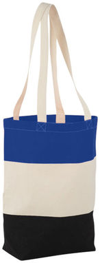 Бавовняна сумка Colour Block, колір натуральний, яскраво-синій - 12025903- Фото №1