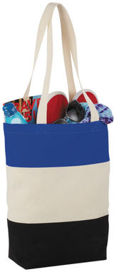 Хлопковая сумка Colour Block, цвет натуральный, ярко-синий - 12025903- Фото №5