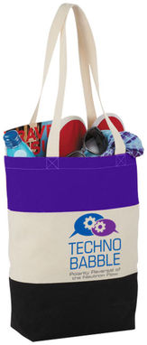 Хлопковая сумка Colour Block, цвет пурпурный - 12025904- Фото №4