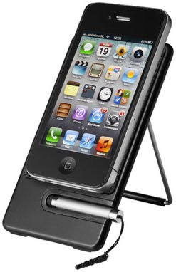 Підставка для смартфона і стилус Felix, колір суцільний чорний - 12347400- Фото №1