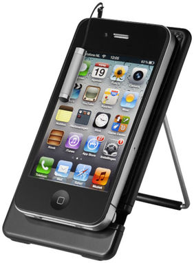 Підставка для смартфона і стилус Felix, колір суцільний чорний - 12347400- Фото №3