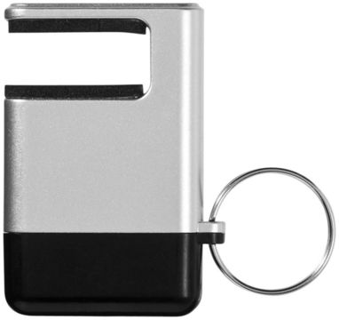 Очиститель экрана и подставка для смартфона Gogo, цвет серебряный, сплошной черный - 12348100- Фото №4