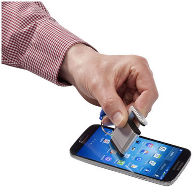 Очиститель экрана и подставка для смартфона Gogo, цвет серебряный, синий - 12348101- Фото №6