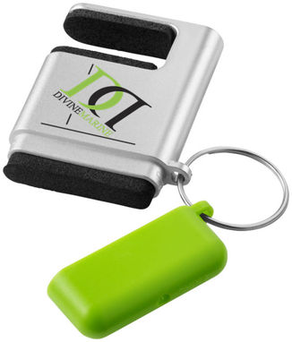 Очиститель экрана и подставка для смартфона Gogo, цвет серебряный, зеленый - 12348103- Фото №3