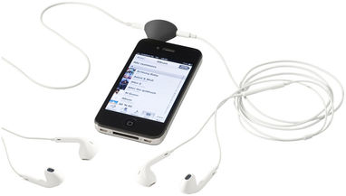 Музичний спліттер-підставка для телефону Spartacus 2 в 1, колір суцільний чорний - 12348700- Фото №5