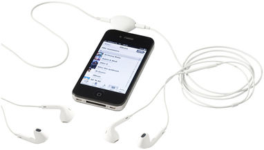 Музичний спліттер-підставка для телефону Spartacus 2 в 1, колір білий - 12348701- Фото №5