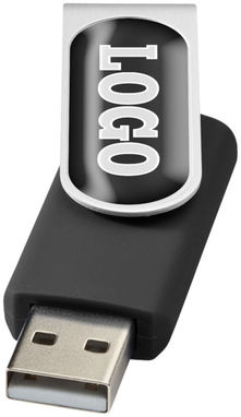 Флешка Rotate Doming  2GB, колір суцільний чорний, сріблястий - 12350900- Фото №1
