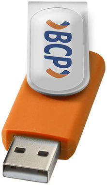Флешка Rotate Doming  2GB, колір помаранчевий, сріблястий - 12350904- Фото №2