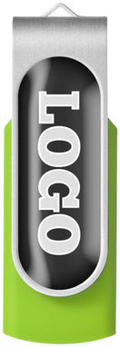 Флешка Rotate Doming  2GB, колір лайм, сріблястий - 12350905- Фото №5