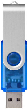 Флешка Rotate translucent  2GB, колір синій прозорий, сріблястий - 12351603- Фото №4