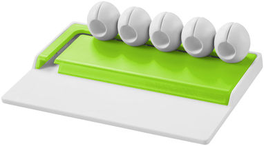 Органайзер для кабелей Gizmo, цвет белый, зеленый лайм - 12358103- Фото №1