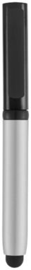 Кулькова ручка-стилус і очищувач екрану Robo, колір срібний, суцільний чорний - 12358300- Фото №4