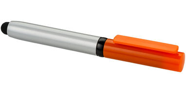 Кулькова ручка-стилус і очищувач екрану Robo, колір срібний, оранжевий - 12358304- Фото №5