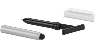 Кулькова ручка-стилус і очищувач екрану Robo, колір срібний, білий - 12358305- Фото №1
