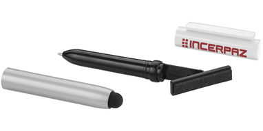 Кулькова ручка-стилус і очищувач екрану Robo, колір срібний, білий - 12358305- Фото №2