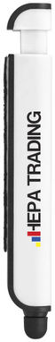 Шариковая ручка-стилус и очиститель экрана Tracey, цвет белый, сплошной черный - 12359202- Фото №2