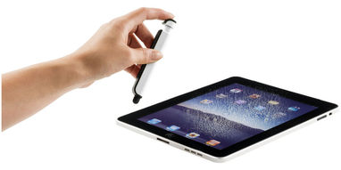 Шариковая ручка-стилус и очиститель экрана Tracey, цвет белый, сплошной черный - 12359202- Фото №5