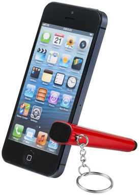 Очиститель экрана со стилусом и подставка для телефона 4 в 1, цвет красный - 12359702- Фото №6
