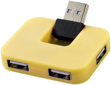 Хаб USB Gaia , колір жовтий - 12359805- Фото №1