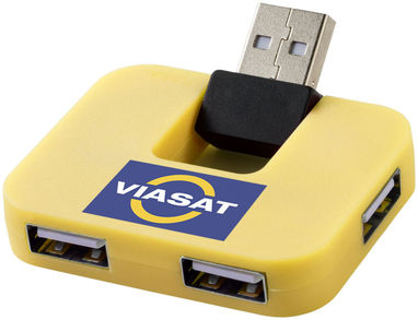 Хаб USB Gaia , колір жовтий - 12359805- Фото №2
