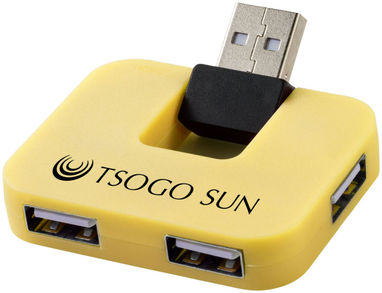 Хаб USB Gaia , колір жовтий - 12359805- Фото №3