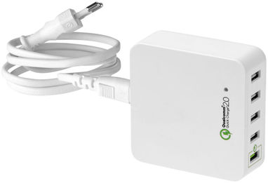 Зарядное устройство USB QC 2.0 , цвет белый - 12367400- Фото №1