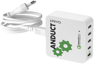 Зарядное устройство USB QC 2.0 , цвет белый - 12367400- Фото №2