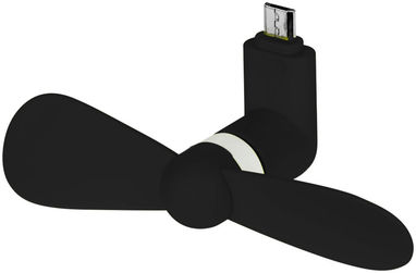 Вентилятор Airing з роз'ємом micro USB, колір суцільний чорний - 12387700- Фото №1