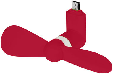 Вентилятор Airing з роз'ємом micro USB, колір червоний - 12387702- Фото №1