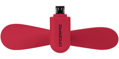 Вентилятор Airing з роз'ємом micro USB, колір червоний - 12387702- Фото №2