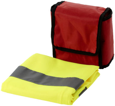 Набор для оказания первой помощи из 18-ти предметов с профессиональным жилетом безопасности, цвет красный - 12603300- Фото №7