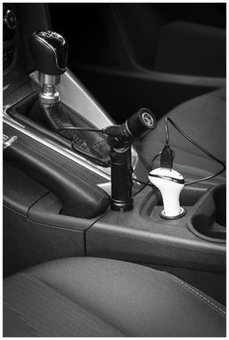 Автомобільний зарядний пристрій PB-1400 з ліхтариком, колір суцільний чорний - 13403300- Фото №7