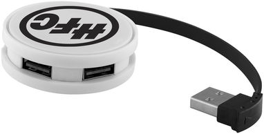 Круглий USB хаб, колір білий, суцільний чорний - 13419100- Фото №2