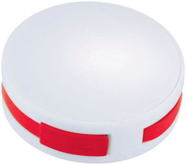 Круглый USB хаб, цвет белый, красный - 13419102- Фото №1