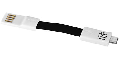 Кабель - брелок микроUSB на магните, цвет сплошной черный, белый - 13423200- Фото №2