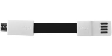 Кабель - брелок микроUSB на магните, цвет сплошной черный, белый - 13423200- Фото №3