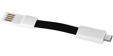 Кабель - брелок микроUSB на магните, цвет сплошной черный, белый - 13423200- Фото №7