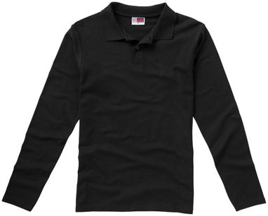 Рубашка поло с длинными рукавами Seattle, цвет сплошной черный  размер XXXL - 31104996- Фото №3