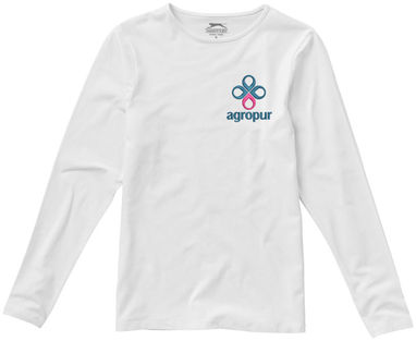Жіноча футболка з довгими рукавами Curve, колір білий  розмір S - 33014011- Фото №3