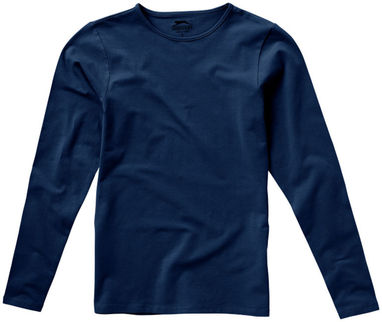 Жіноча футболка з довгими рукавами Curve, колір темно-синій  розмір S - 33014491- Фото №4